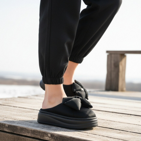 Papuci de casă - Papuci de casa pufosi L735negru