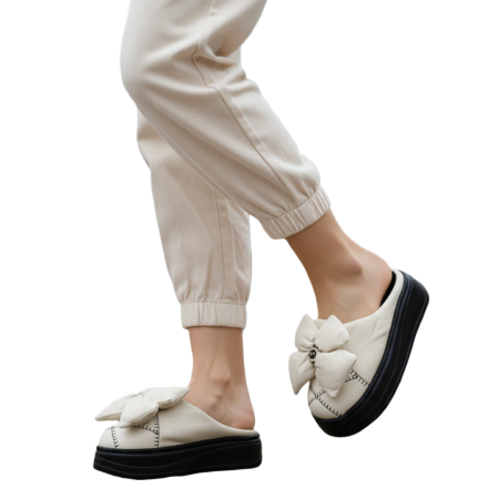 Papuci de casă - Papuci de casa pufosi L735alb