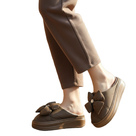 Papuci de casă - Papuci de casa pufosi L735maro