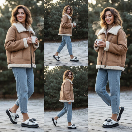 Papuci de casa pufosi L736alb [6]