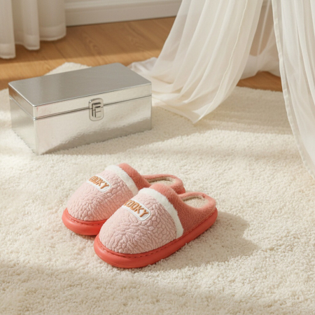 Papuci de casă - Papuci de casa pufosi L709roz