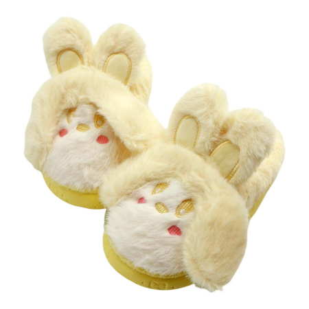 Papuci de casa pufosi, model Iepuras L638galben [16]