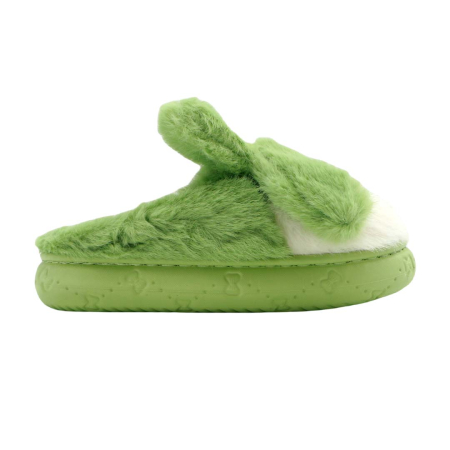Papuci de casa pufosi, model Iepuras L638verde [10]