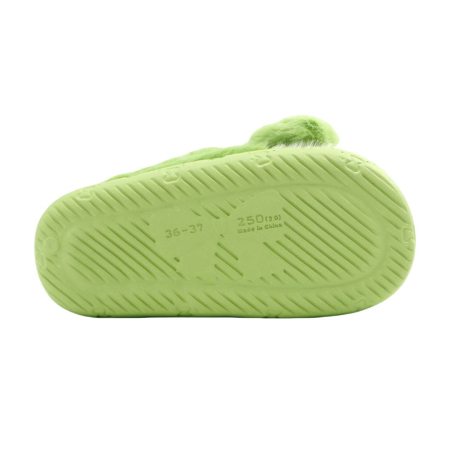 Papuci de casa pufosi, model Iepuras L638verde [15]