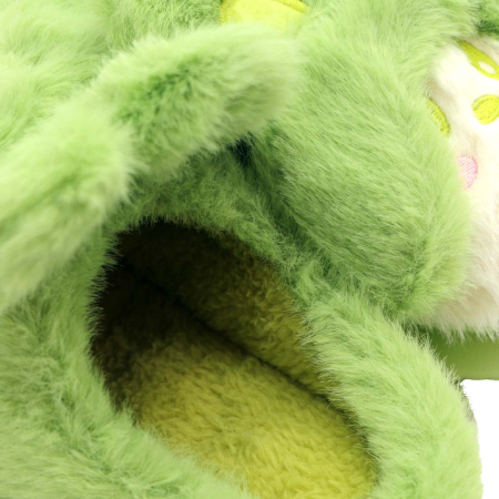 Papuci de casa pufosi, model Iepuras L638verde [12]