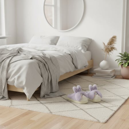 Papuci de casa pufosi, model Iepuras L638mov [8]