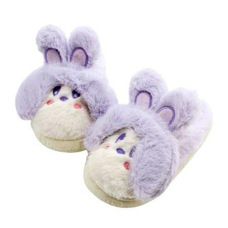 Papuci de casa pufosi, model Iepuras L638mov [10]