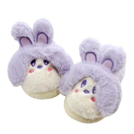 Papuci de casa pufosi, model Iepuras L638mov [14]