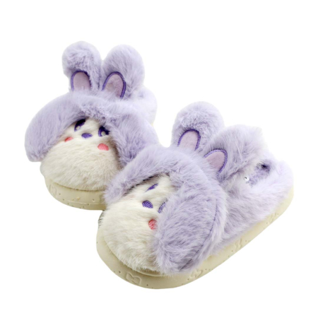 Papuci de casa pufosi, model Iepuras L638mov [12]
