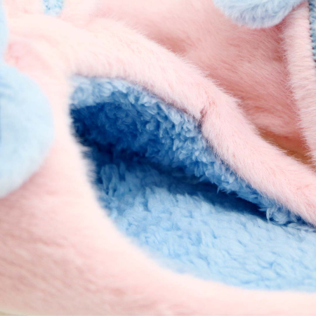 Papuci de casa pufosi, model Iepure amuzant C106roz [9]