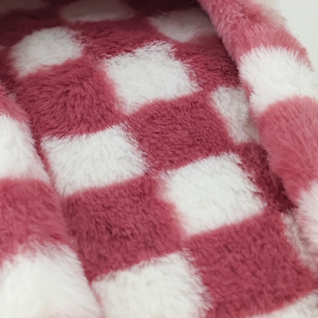 Papuci de casa pufosi, model in carouri H15mov [10]