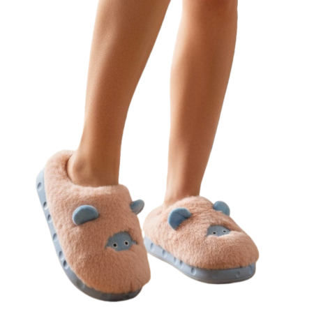 Papuci de casă - Papuci de casa pufosi si haiosi L635roz