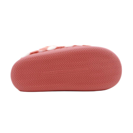 Papuci de casa pufosi, model in carouri L602roz [7]