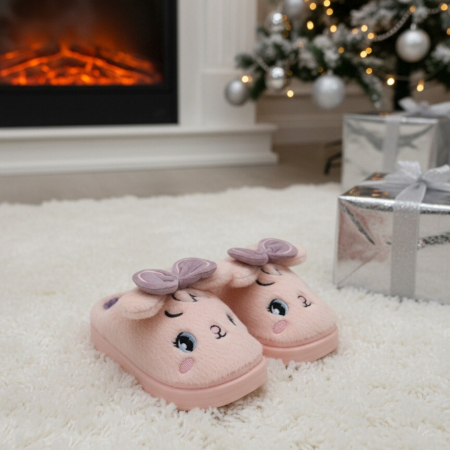 Damă - Papuci de casa pufosi si haiosi L679roz