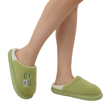 Damă - Papuci de casa pufosi L707verde