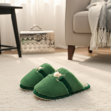 Papuci de casa pufosi WF910verde [6]