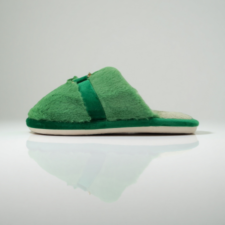 Papuci de casă - Papuci de casa pufosi WF910verde