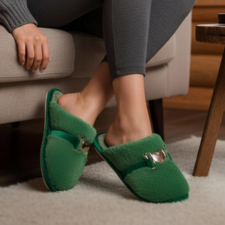 Papuci de casa pufosi WF910verde [8]