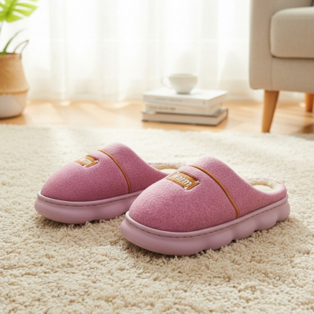 Papuci de casa pufosi A-812roz [9]