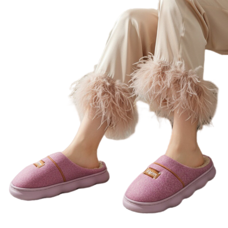 Papuci de casă - Papuci de casa pufosi A-812roz