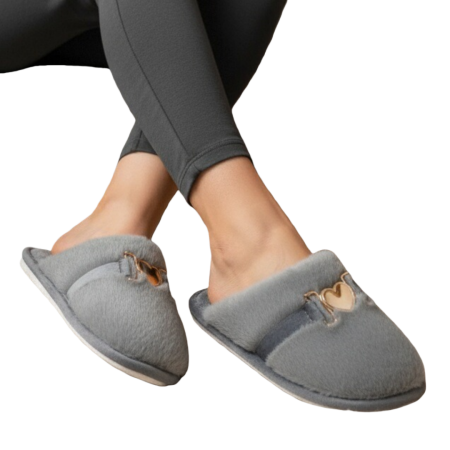 Papuci de casă - Papuci de casa pufosi WF910gri