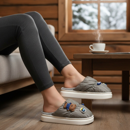 Papuci de casă - Papuci de casa veseli L713gri