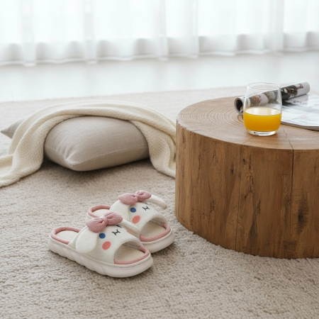 Damă - Papuci de casa veseli, model Iepuras P2071roz