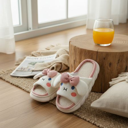 Papuci de casa veseli, model Iepuras P2071roz [6]