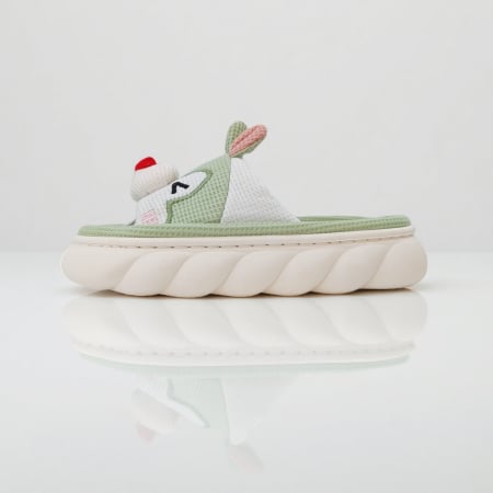 Papuci de casă - Papuci de casa veseli, model Iepuras P2076verde