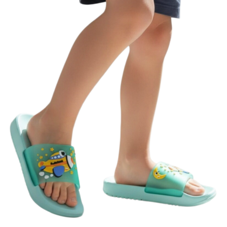 Copii - Papuci veseli F103verde deschis