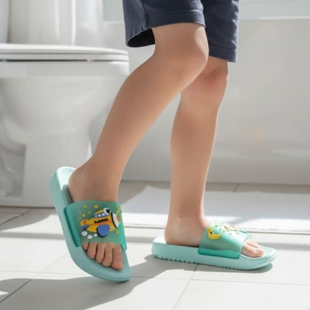 Copii - Papuci veseli F103verde deschis