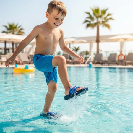 Copii - Papuci veseli F111bleumarin