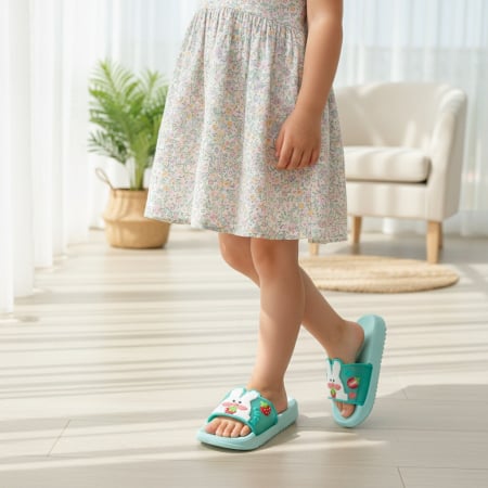 Copii - Papuci veseli F120albastru