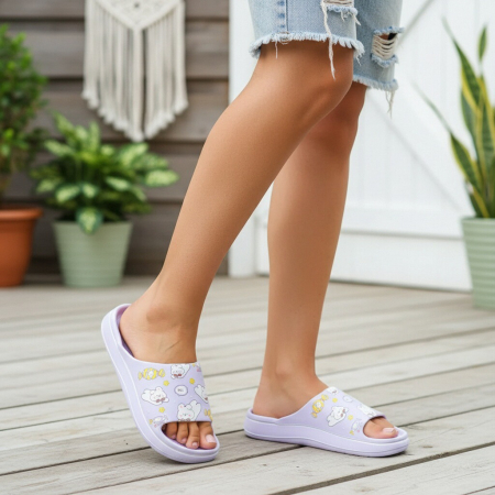 Damă - Papuci veseli H683mov