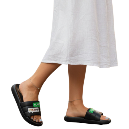 Damă - Papuci veseli H721negru