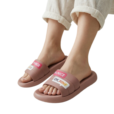 Damă - Papuci veseli H721roz inchis