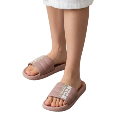 Damă - Papuci veseli H722roz inchis
