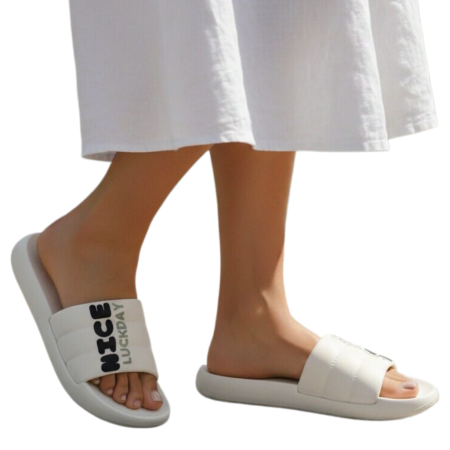 Damă - Papuci veseli H722alb