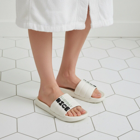 Damă - Papuci veseli H722alb