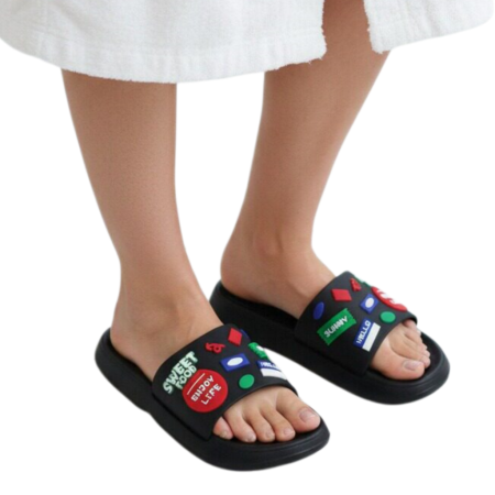 Damă - Papuci veseli H726negru