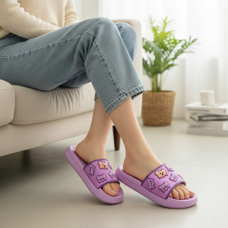 Damă - Papuci veseli H725mov