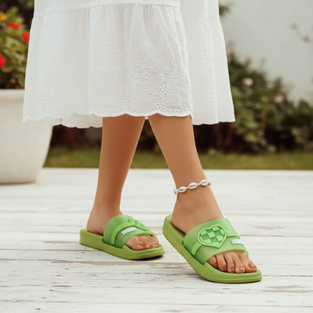 Damă - Papuci veseli H735verde