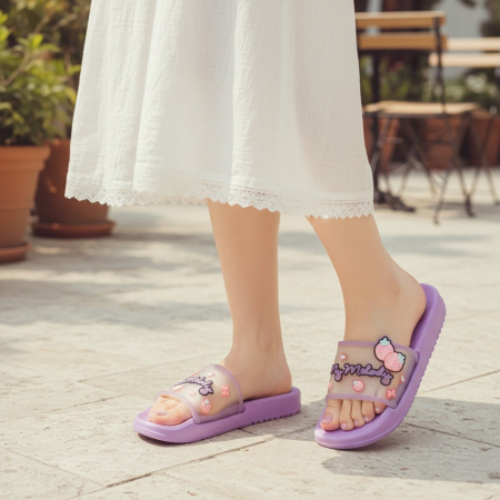 Damă - Papuci veseli H736mov