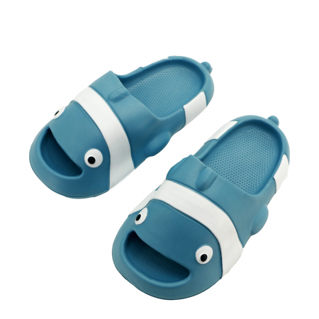 Papuci - Papuci veseli in forma de pestisor NUO-331albastru
