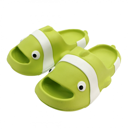 Papuci - Papuci veseli in forma de pestisor NUO-331verde