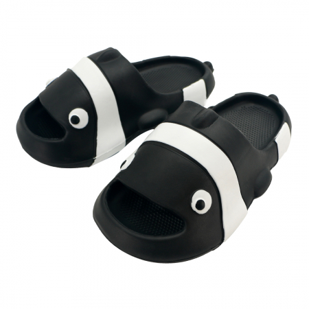 Papuci - Papuci veseli in forma de pestisor NUO-331negru