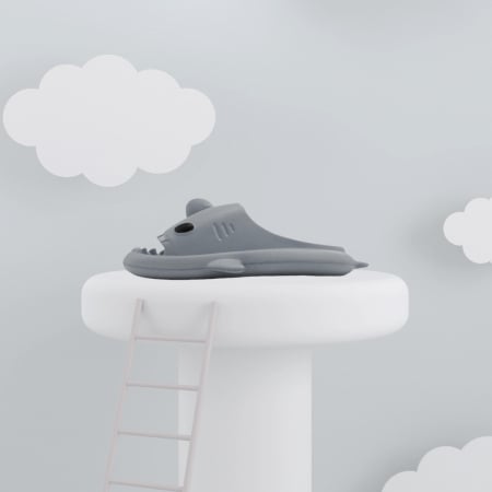 Bărbați - Papuci veseli Rechin E01gri