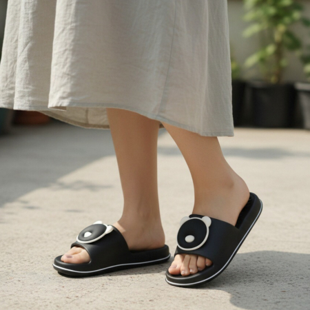 Încălțăminte damă - Papuci veseli Ursulet H709negru