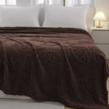 Articole casă - Patura cocolino pentru pat dublu cu fluturi gofrati 61246-1