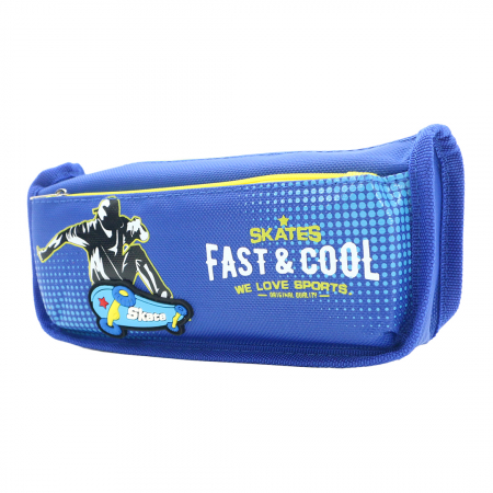 Penare - Penar neechipat cu 2 compartimente model skateboard HZ-68058albastru